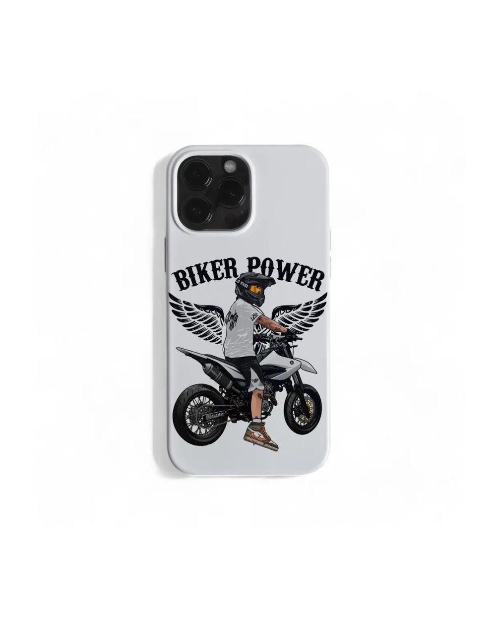 Biker Power Cross Lover White Case telefon kılıfı