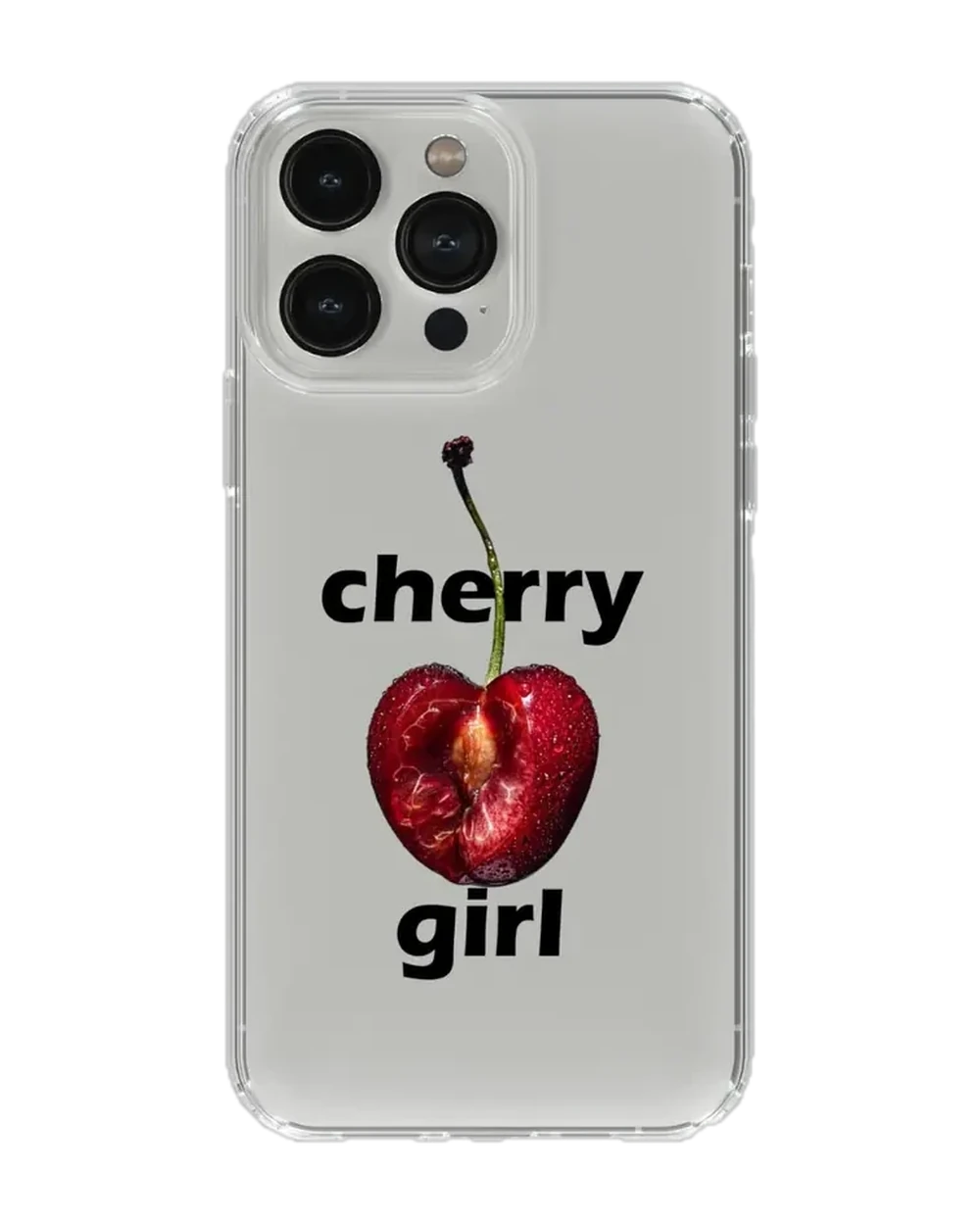 Cherry Girl Şeffaf Case telefon kılıfı