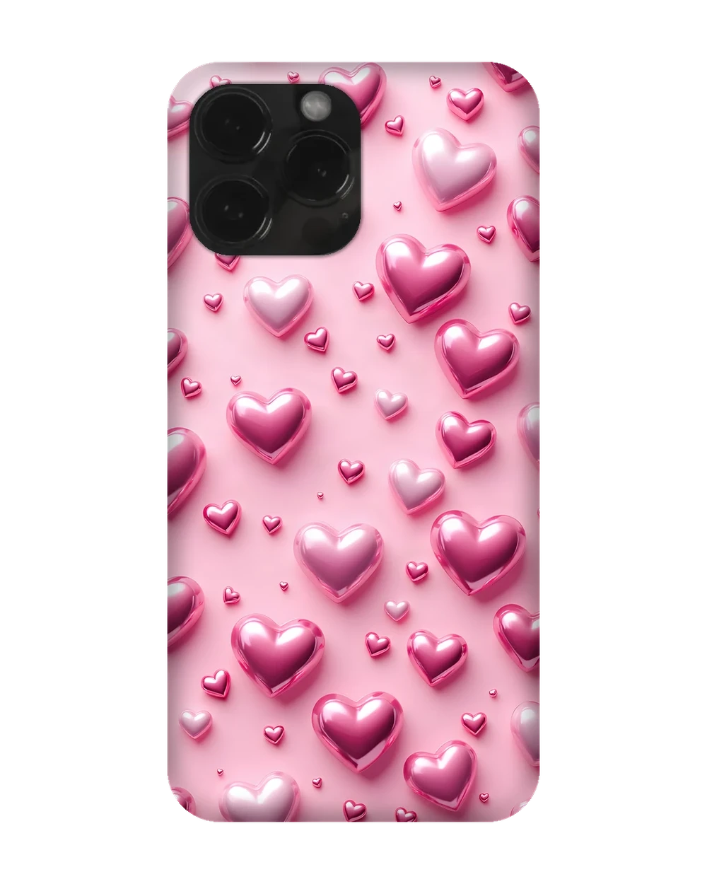 Heart Chrome Pink Case telefon kılıfı