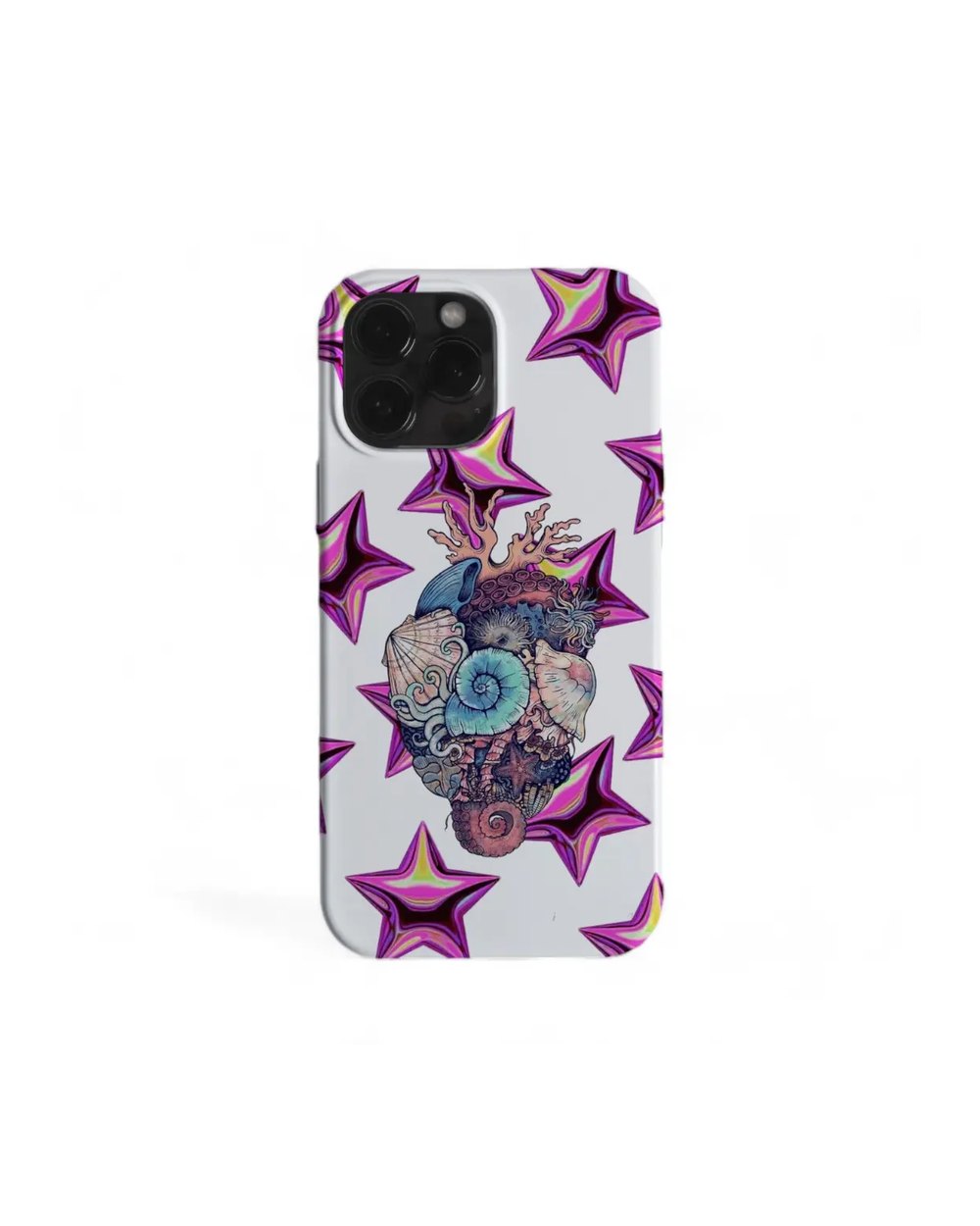 Stars and Heart White Case telefon kılıfı
