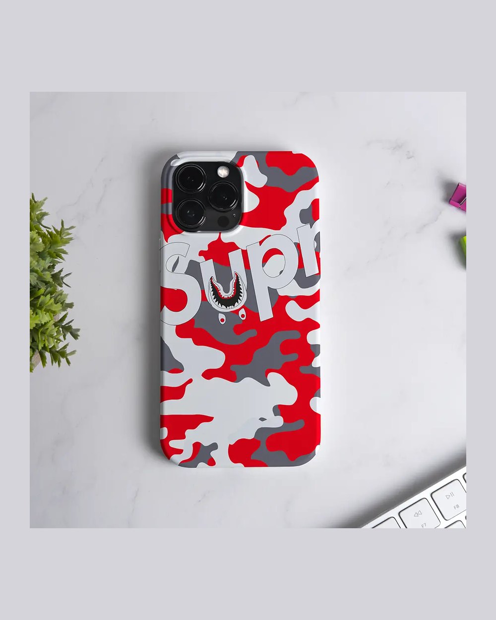 Supreme Kamıflaj Iı White Case telefon kılıfı